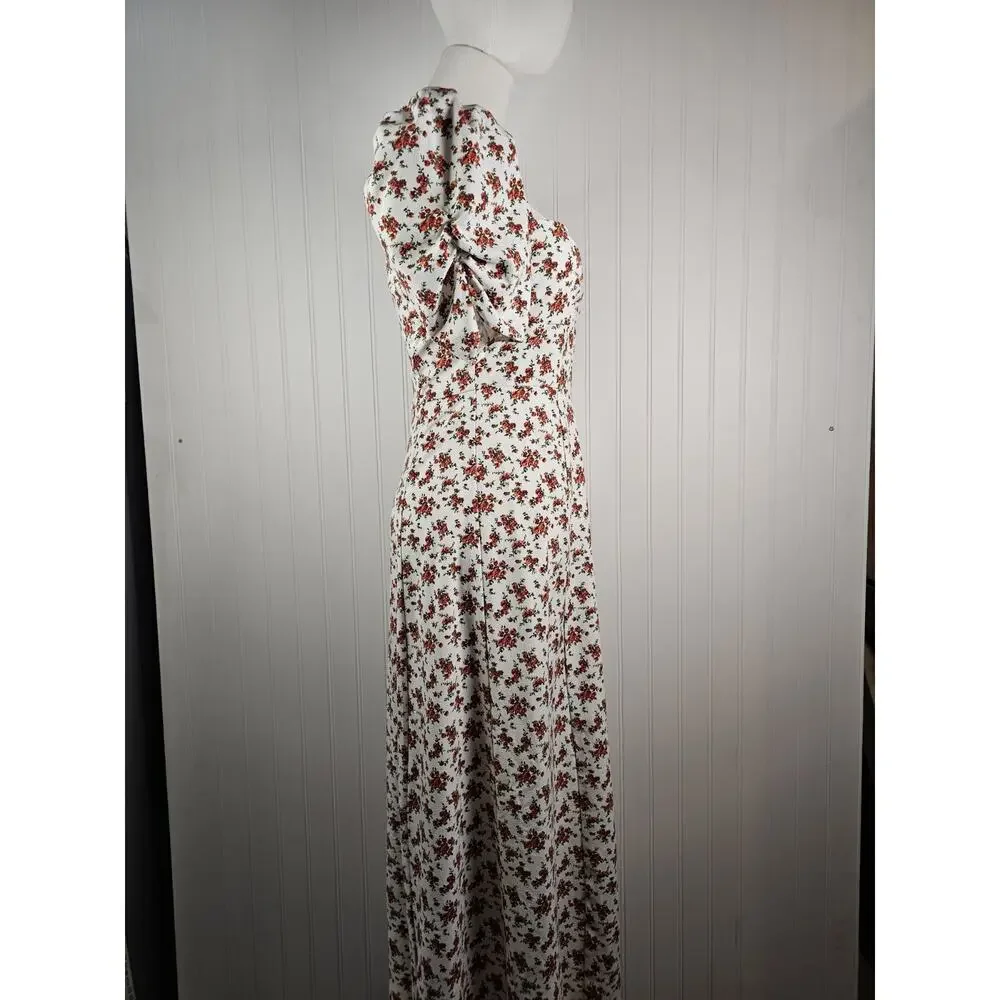 Danielle Bernstein X Macy's White Floral Sweetheart Maxi Dress Women's XS - Picture 6 of 10